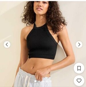 Aerie Superchill Seamless High Neck Bra Top. 